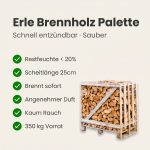 Halbe palette kammergetrocknetes gespalten Erle Brennholz 25cm - Image 3